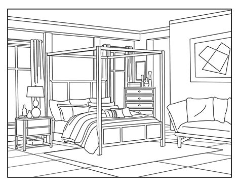 Printable Bedroom Coloring Pages
